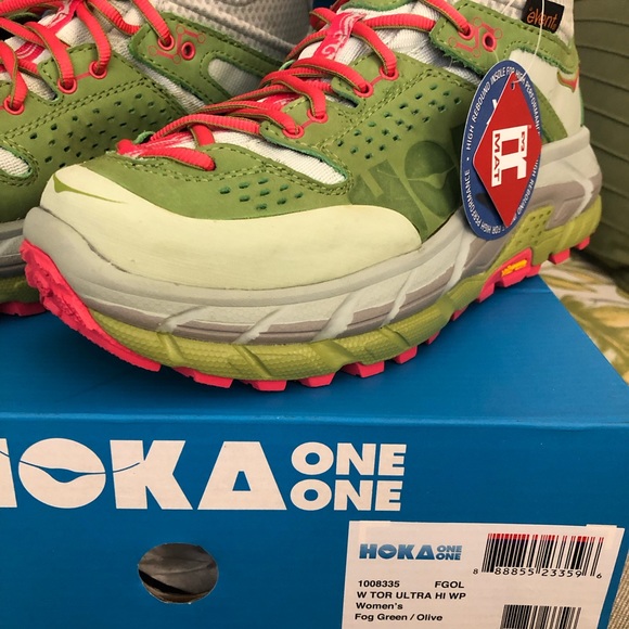 NWT HOKA W TOR Ultra High WP Fog Green 7 - Picture 2 of 6